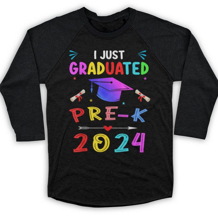 I Just Graduated Pre k Graduation 2024 Pre-Kindergarten Baseball Raglan Shirt