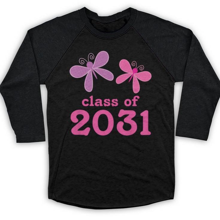 Kids Class Of 2031 Kindergarten Girls Graduation T-Shirt Baseball Raglan Shirt