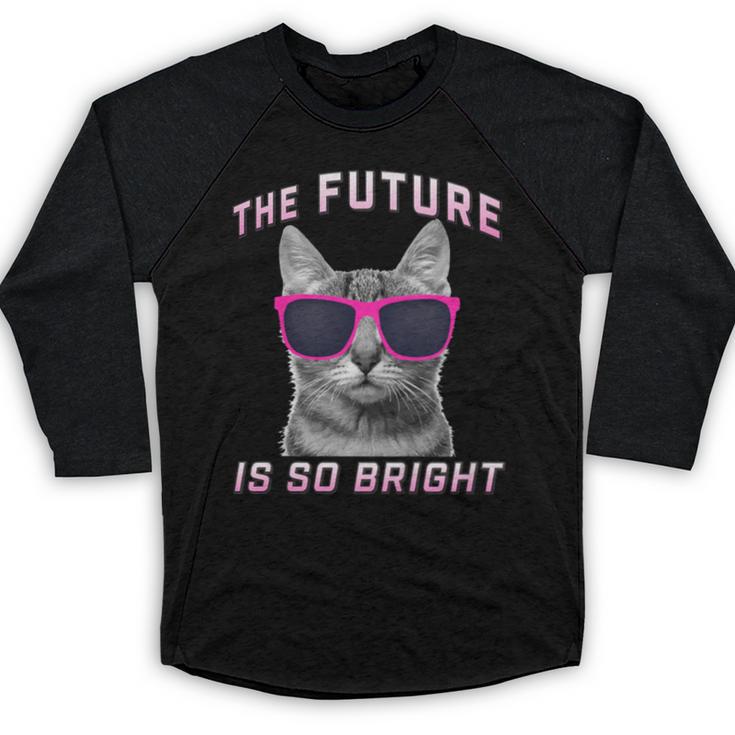Kids Cool Future Is Bright Kids Graduation Or Birthday Baseball Raglan Shirt