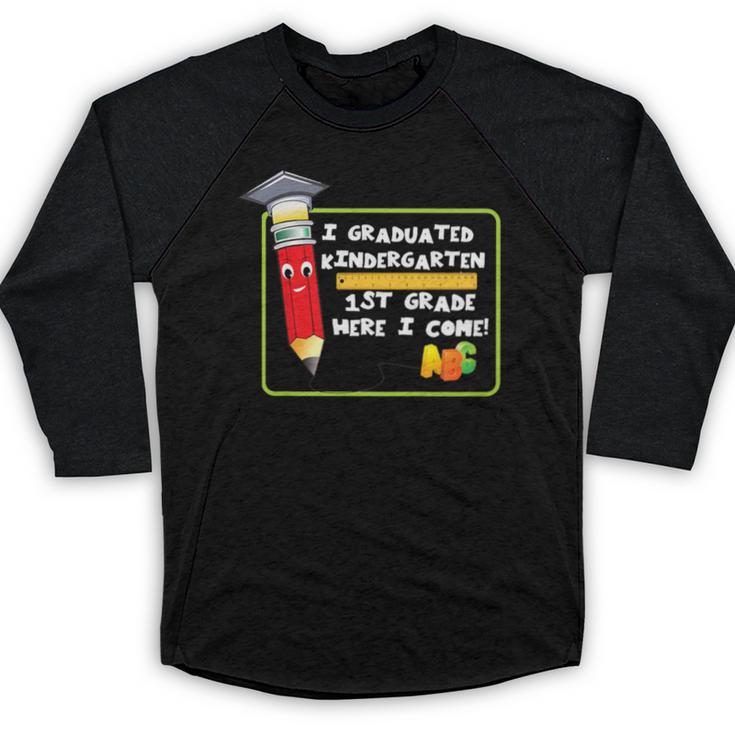 Kids Kindergarten Graduation Students Going To 1st Grade Baseball Raglan Shirt
