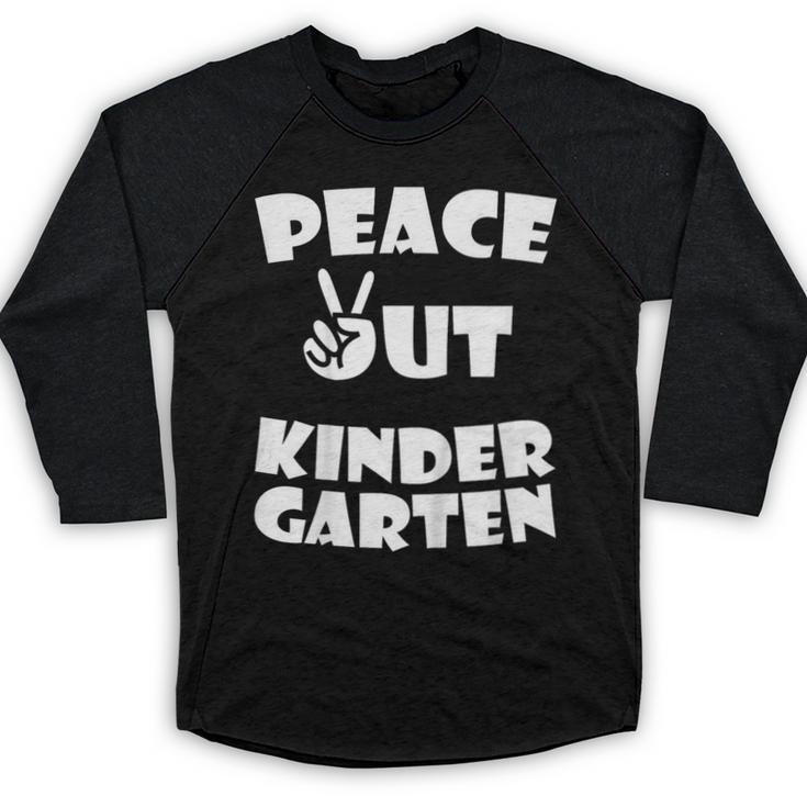 Kids Peace Out Kindergarten For Graduation Baseball Raglan Shirt
