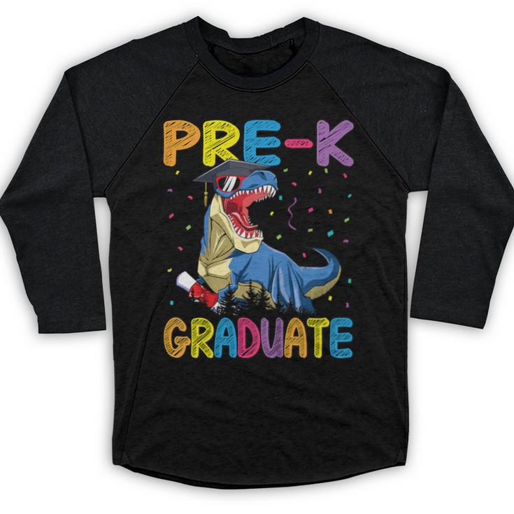 Kids Pre-K Graduate Dinosaur T-Rex Pre Kindergarten Graduation Baseball Raglan Shirt