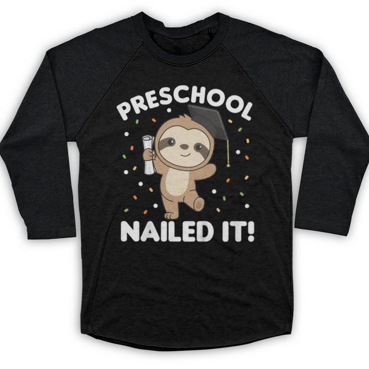 Kids Kids Preschool Nailed It Sloth Graduation Baseball Raglan Shirt