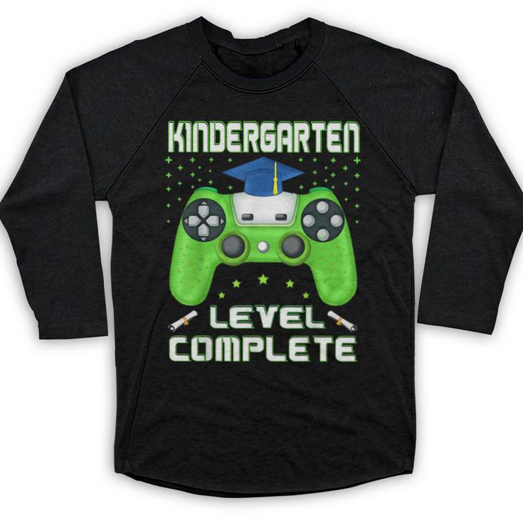 Kindergarten Graduation Level Complete Gamer Class 2024 Kids Baseball Raglan Shirt