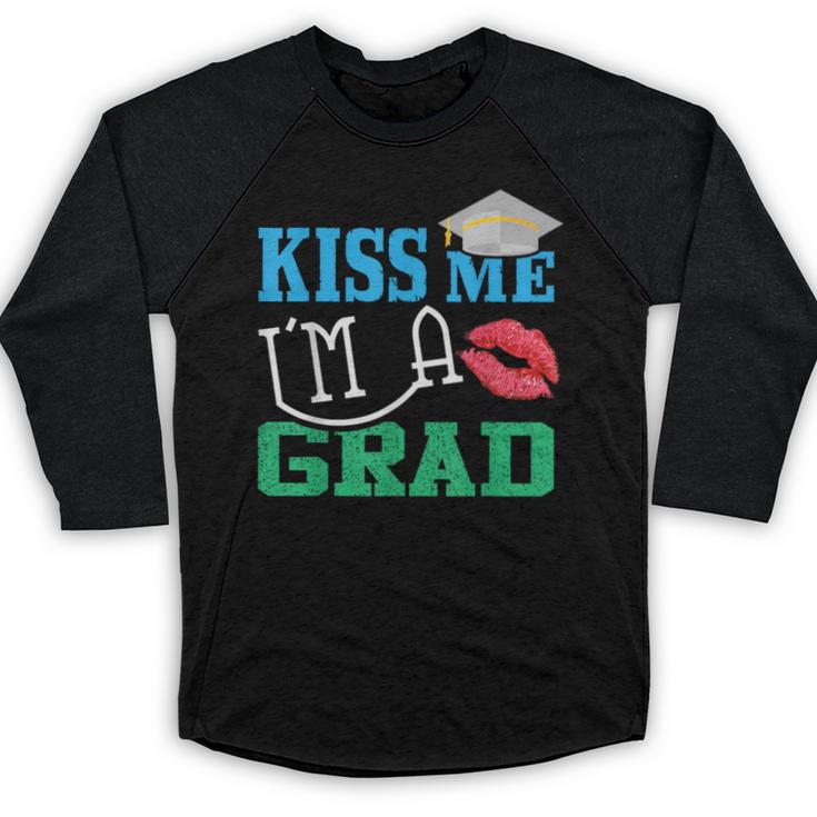 Kiss Me I'm A Grad 2018 Senior Graduation Baseball Raglan Shirt