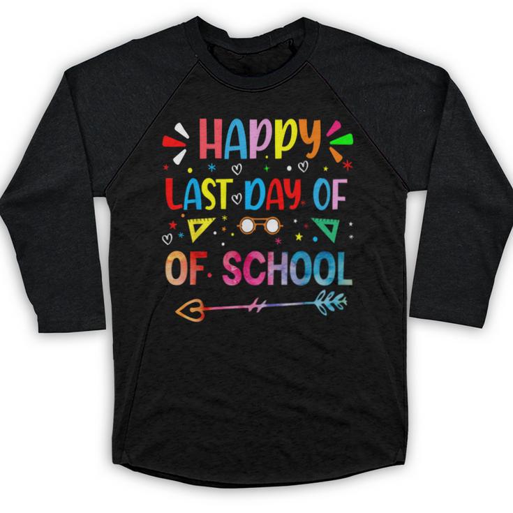 Last Day Of School Tie Dye School Graduation Summer Teacher Baseball Raglan Shirt