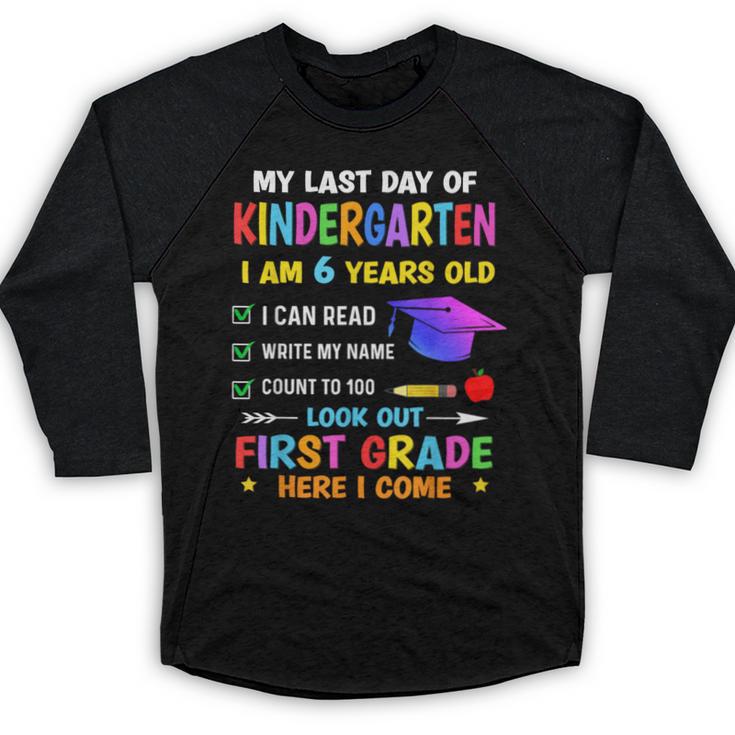 Last Days Of Kindergarten Graduation 2025 Graduate Boys Girl Baseball Raglan Shirt