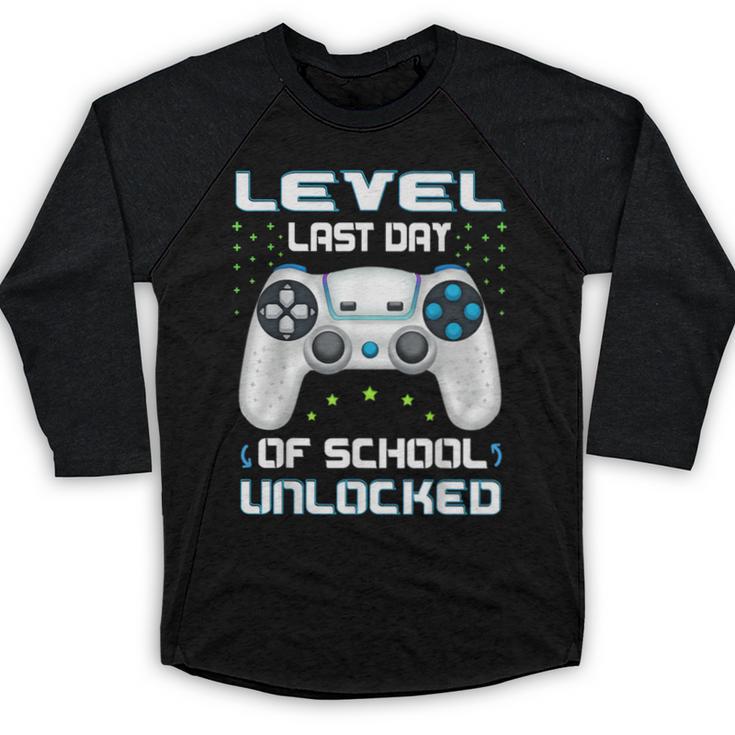 Last Days Of School Graduation Kindergarten Gamer Boys Kids Baseball Raglan Shirt