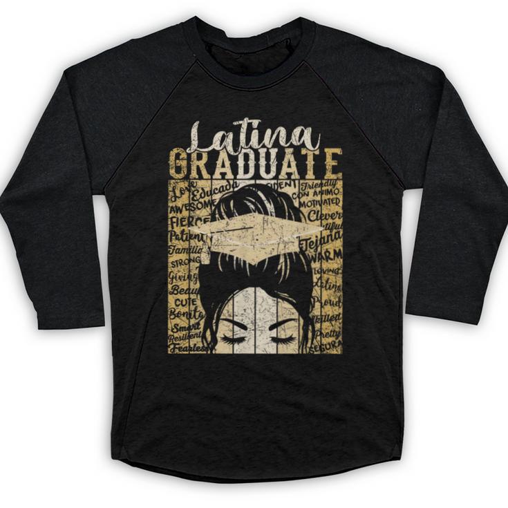 Latina Graduate Educated Powerful Class Of 2024 Graduation Baseball Raglan Shirt