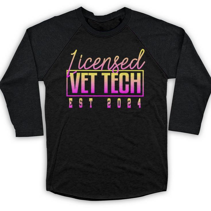 Licensed Vet Tech Veterinary Technician Graduation 2024 Baseball Raglan Shirt
