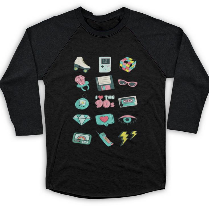 I Love The 90s Old For Nostalgia Fans Baseball Raglan Shirt