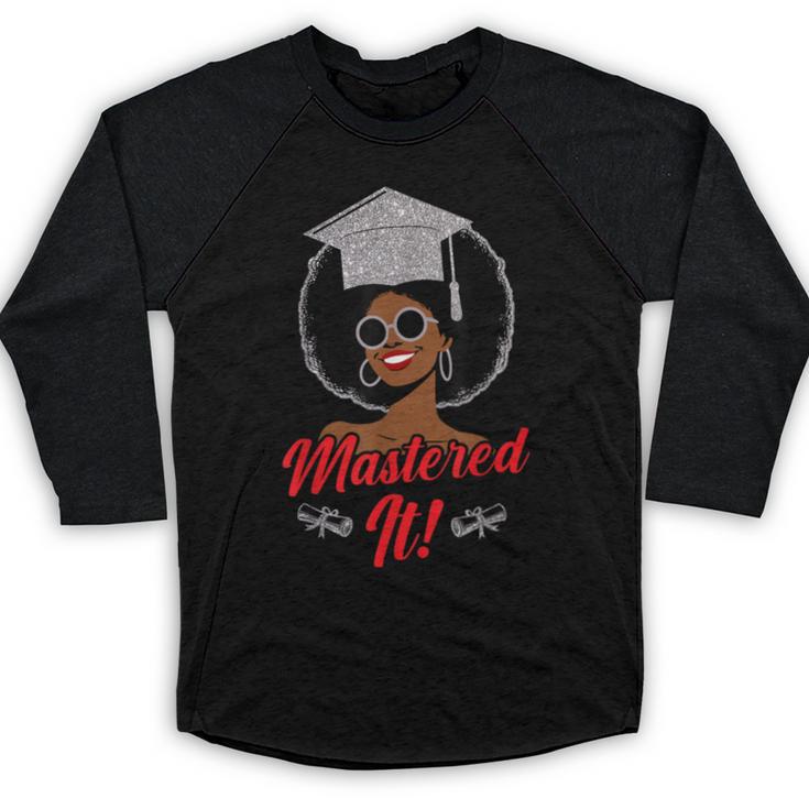 Master Degree Graduation Gifts Black Girl Baseball Raglan Shirt