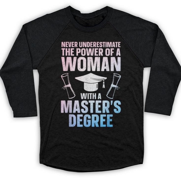 Masters Degree Graduation Art For Women Girls Masters Degree Baseball Raglan Shirt
