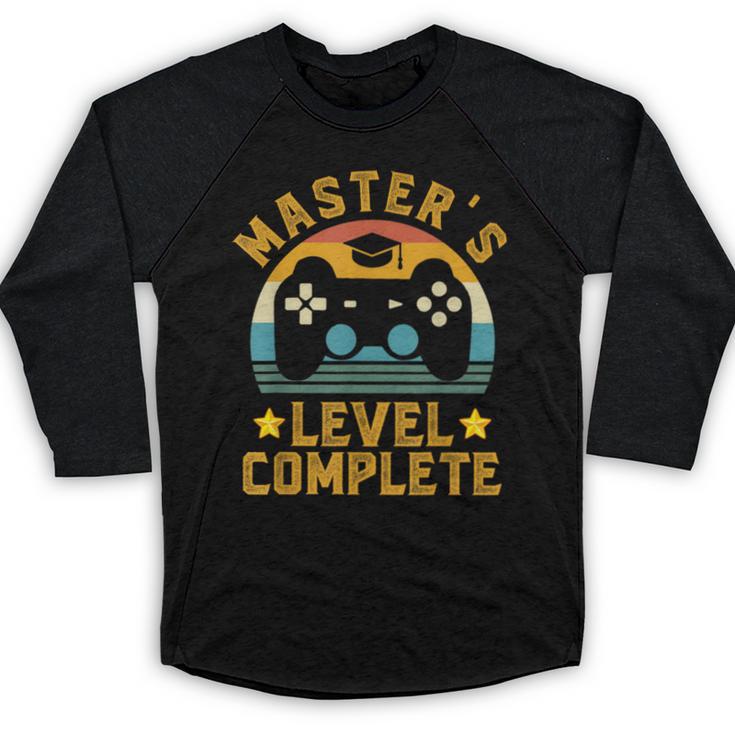 Master's Level Complete Vintage Video Gamer Graduation Baseball Raglan Shirt