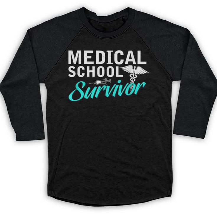 Medical School Survivor Med Student Graduation Baseball Raglan Shirt