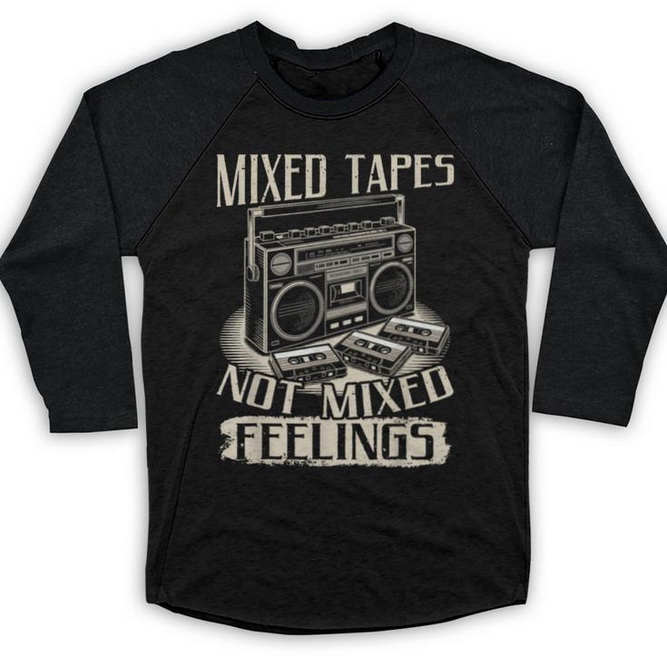 Mixed Tapes Not Feelings Nostalgia Retro Cassette Tape Baseball Raglan Shirt