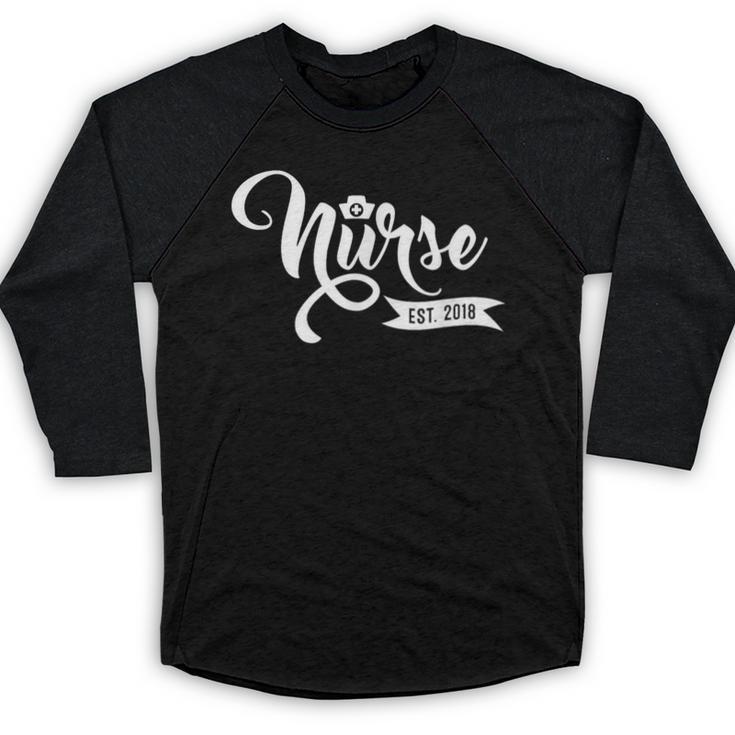 New Nurse 2018 Nursing School Graduate Graduation Shirt Baseball Raglan Shirt