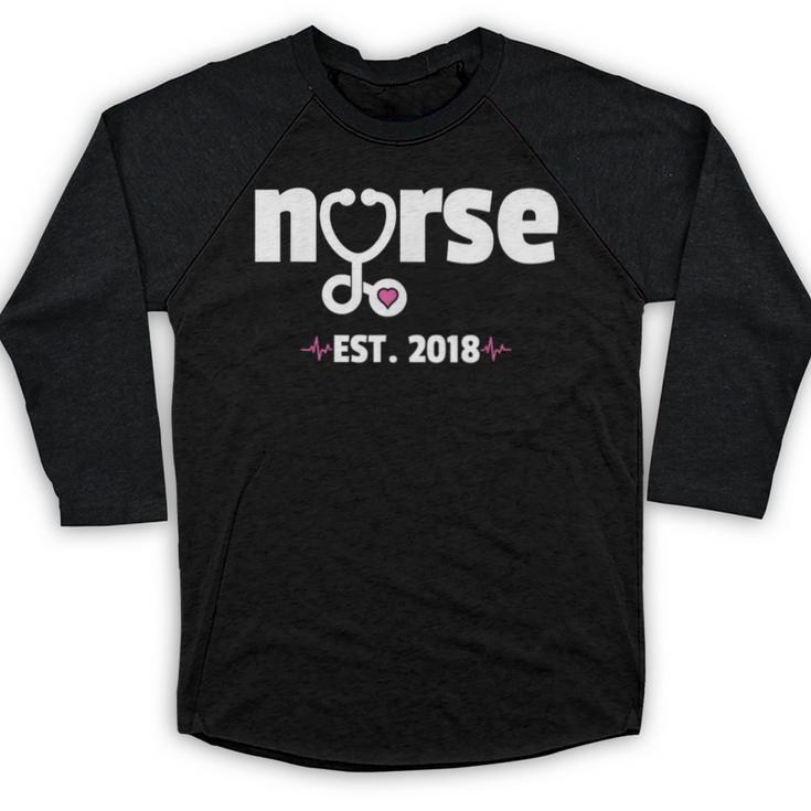 New Nurse Est 2018 Nursing School Graduation Baseball Raglan Shirt