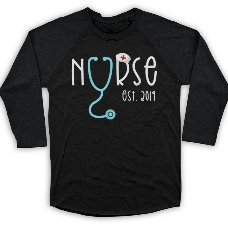 New Nurse Est 2019 T Shirt Graduation RN Women Baseball Raglan Shirt