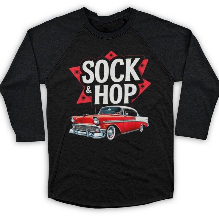 Nostalgia 1950s Sock Hop Dance Baseball Raglan Shirt