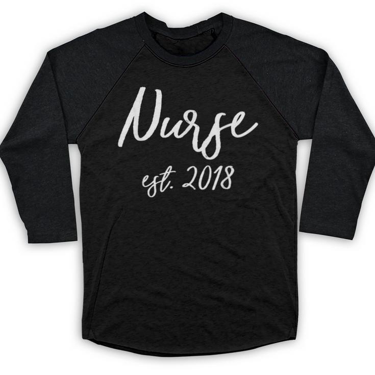 NURSE EST 2018 New Nursing School Graduation Shirt Baseball Raglan Shirt