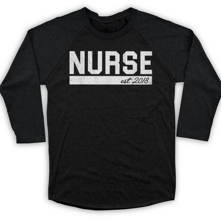 Nurse Est 2018 Nursing Graduation T Shirt Baseball Raglan Shirt