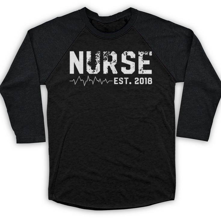 Nurse Est 2018 Nursing School Graduation Baseball Raglan Shirt
