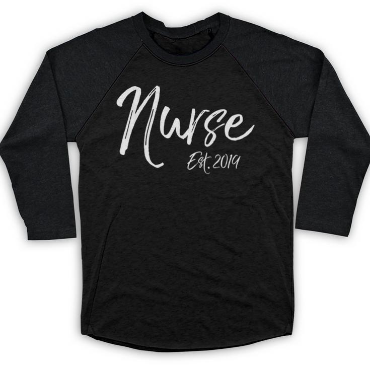 Nurse Est 2019 Shirt Women Nursing School Graduation Baseball Raglan Shirt