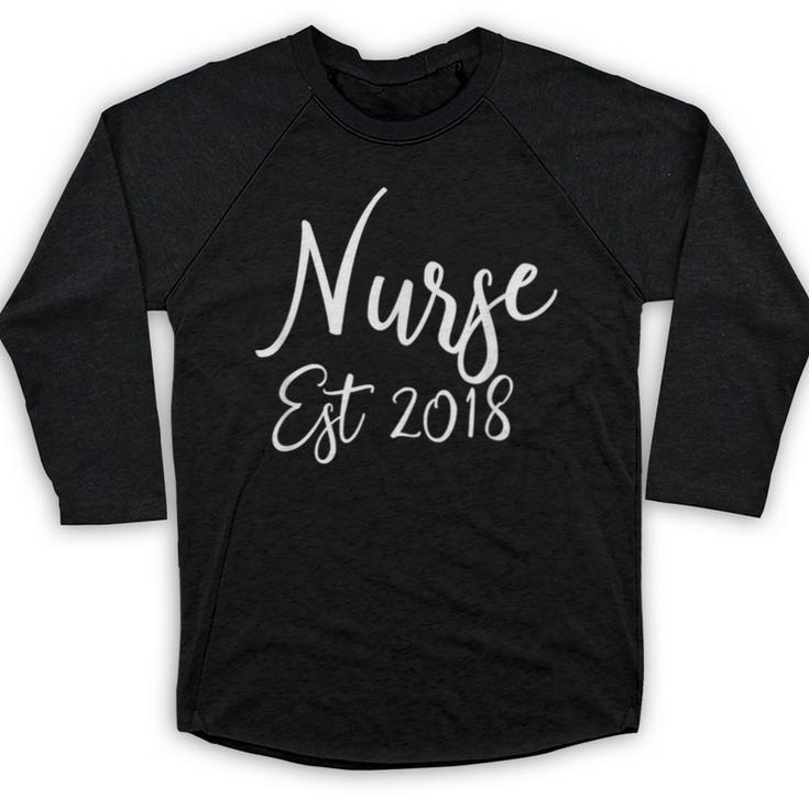 Nurse Established 2018 Shirt Nursing School Graduation Baseball Raglan Shirt