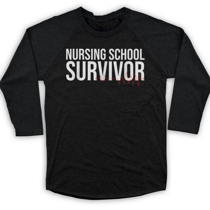 Nursing School Survivor- For Nurses-RN Graduation Baseball Raglan Shirt