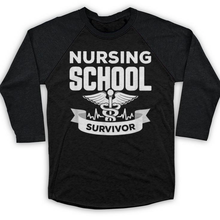 Nursing School Survivor Senior Nurse Graduation TShirt Baseball Raglan Shirt