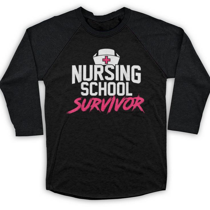 Nursing School Survivor Shirt Graduation Party Tee Baseball Raglan Shirt