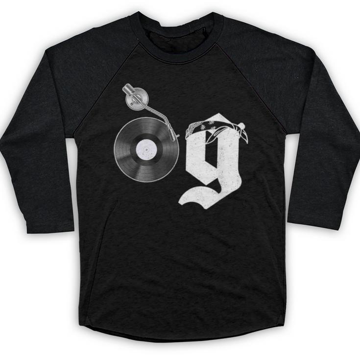 Old School Dad OG Hip Hop Head Vinyl Retro 80s90s Nostalgia Baseball Raglan Shirt