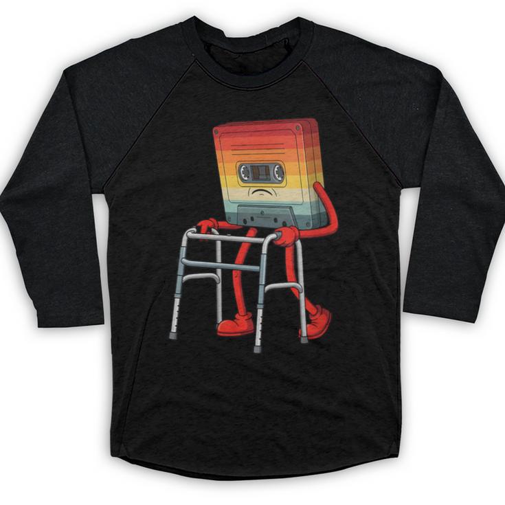 Old Vintage Cassette Tape 70s 80s 80s Outfit Nostalgia Baseball Raglan Shirt