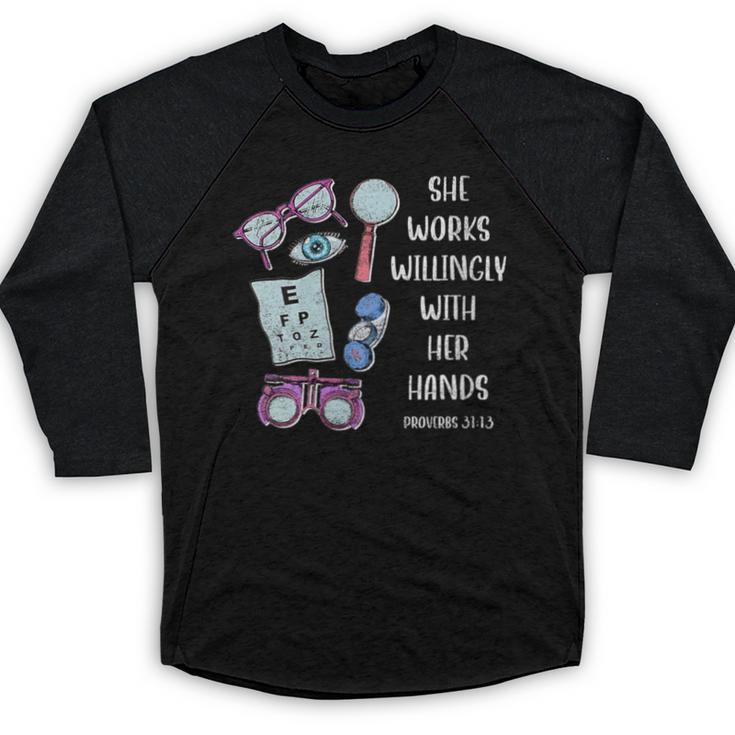 Optometry T Ophthalmology Eye Doctor Tee Optician Graduation Baseball Raglan Shirt