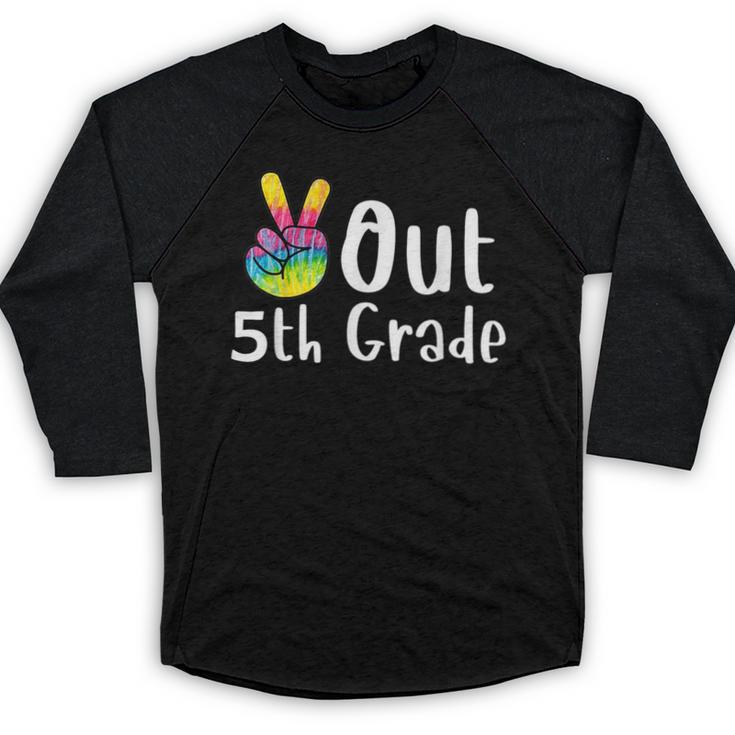 Peace Out 5th Grade Tie Dye Graduation Class Of 2026 Baseball Raglan Shirt