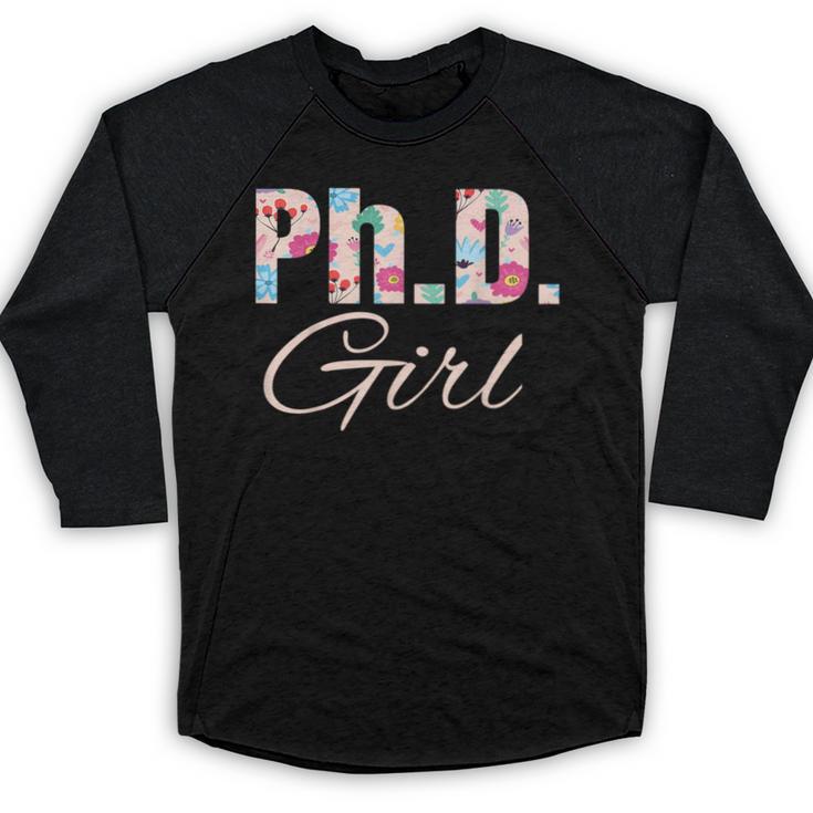 PhD Girl Doctorate Degree Graduation Women Her Psychology Baseball Raglan Shirt