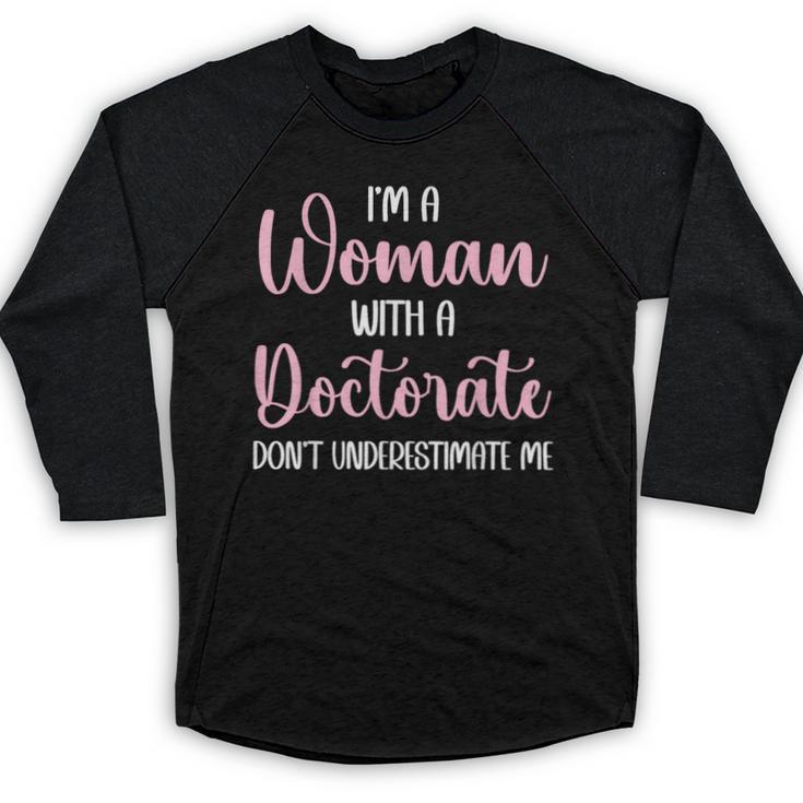 PhD Graduation Woman With A Doctorate Degree Baseball Raglan Shirt
