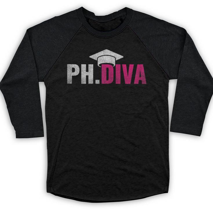 PhDiva PHD Student Graduation Degree Med Law School Baseball Raglan Shirt