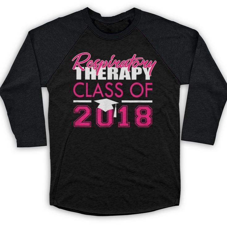 Pink Respiratory Therapist Class Of 2018 Graduation T Shirt Baseball Raglan Shirt