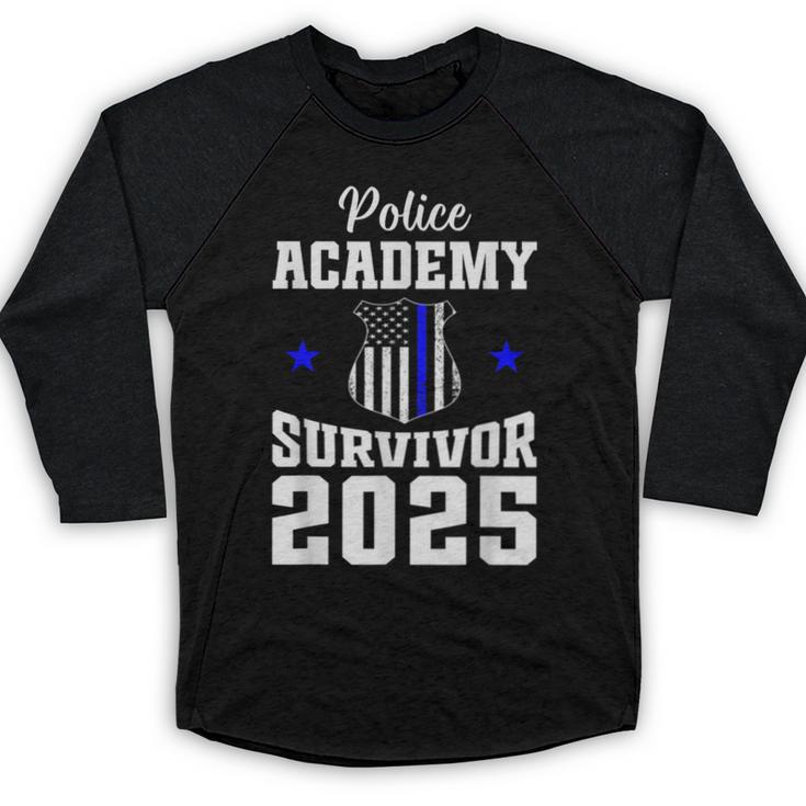 Police Academy Survivor 2025 Graduation Police School Baseball Raglan Shirt