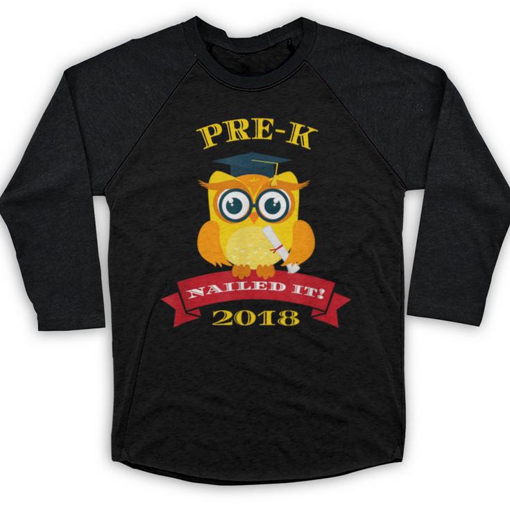Pre-K Graduation 2018 Cute Owl Baseball Raglan Shirt