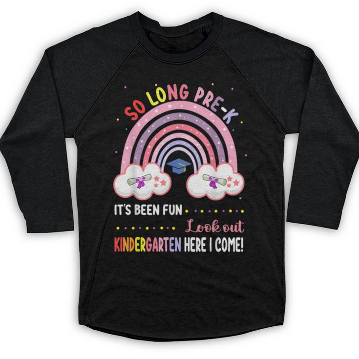 Pre k Graduation Class 2025 Graduate Pre-k Rainbow Girls Baseball Raglan Shirt