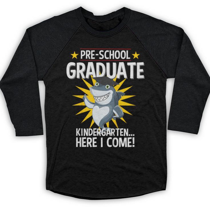 Pre K Graduation Shirts Shark Grad Toddler Baseball Raglan Shirt