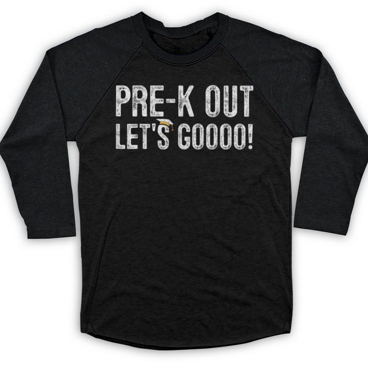 Pre-K Out Preschool Graduation 2025 Teacher Last Day Baseball Raglan Shirt