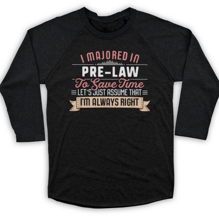 Pre-Law Major Student Shirt Graduation College Baseball Raglan Shirt