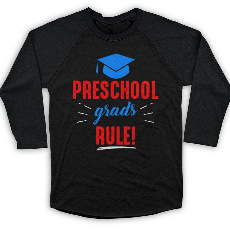 Preschooler Graduation Grad Cap Preschool Grads Rule Baseball Raglan Shirt