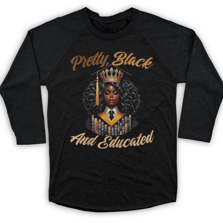 Pretty Educated African American Graduation Class 2024 Baseball Raglan Shirt