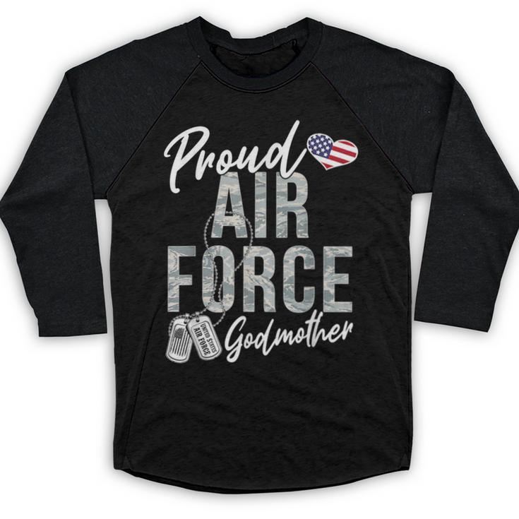 Proud Air Force Godmother US Air Force Graduation Godmother Baseball Raglan Shirt