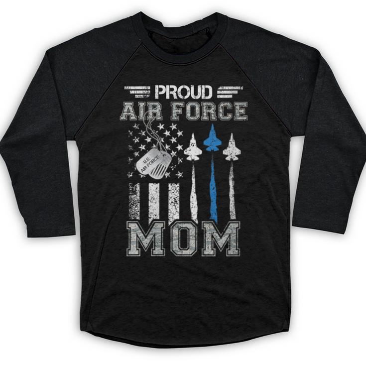 Proud Air Force Mom US Air Force Graduation Mom Baseball Raglan Shirt